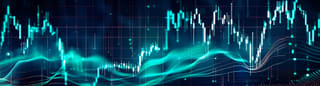 Modern financial trading platform hero banner visualization